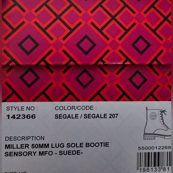 📢SALE 0342 NEW! TORY BURCH Boots Miller 50 mm Lug Sole Bootie Sensory MFO-Suede - Picture 14 of 15